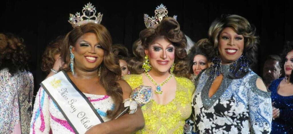 Newly crowned Miss Gay Oklahoma America Kiana Davenport Jade and 1st Alternate Deja Deveaux.