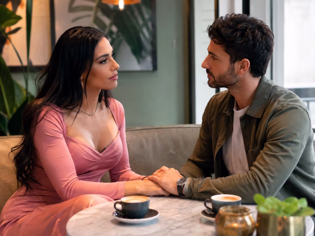 Trans woman and male partner having an honest relationship conversation