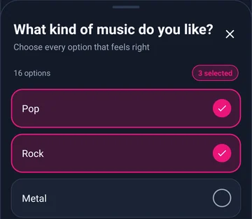 Musikvorlieben in der MTC-Android-App