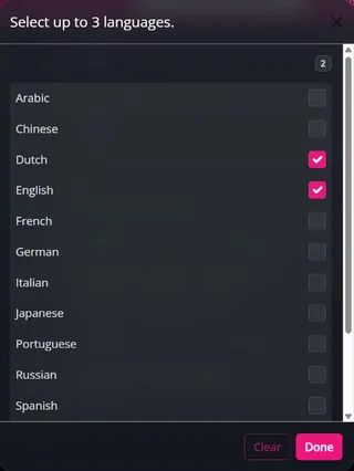Website spoken-language choices — MyTransgenderCupid