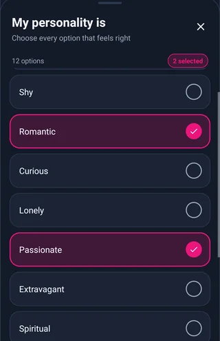 ตัวเลือกบุคลิกใน Android — MyTransgenderCupid