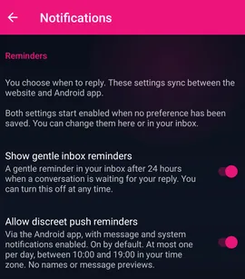 Settings → Notifications: Erinnerungen und Grenzen — MyTransgenderCupid