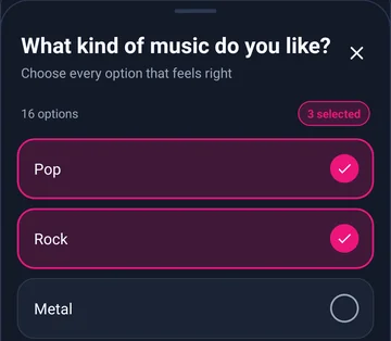 Musikvorlieben in der MTC-Android-App Musikvorlieben in der MTC-Android-App