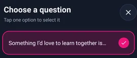 Optionale My story-Fragen in Android — MyTransgenderCupid