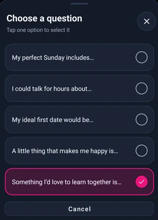 Pregunta opcional de aprendizaje — MyTransgenderCupid