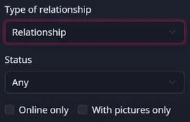 Preferencia de relación y opciones de búsqueda — MyTransgenderCupid