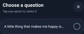 Choisir la question sur une petite joie — MyTransgenderCupid