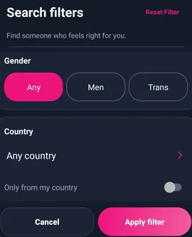 Ferramentas de descoberta do app — MyTransgenderCupid