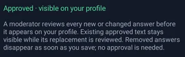 Avis de vérification des réponses du profil — MyTransgenderCupid