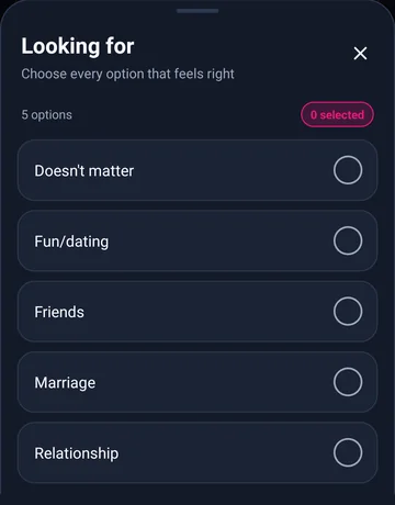 Beziehungswünsche in der Android-App