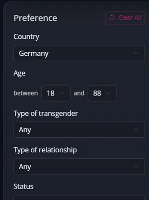 Website · begin bij Germany Engelse MTC-webzoeker met Germany, leeftijd en relatievoorkeuren