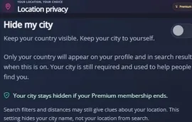 Settings → Privacy: Hide my city และเงื่อนไข Premium Settings → Privacy: Hide my city และเงื่อนไข Premium — MyTransgenderCupid