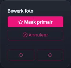 Fotoeditor: Hauptfoto oben auswählen, Drehpfeile unten. — MyTransgenderCupid
