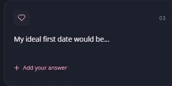 Freiwillige Website-Profilfrage zum ersten Date