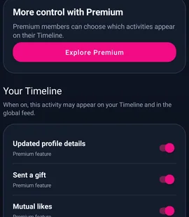 Timeline-Optionen · Premium — MyTransgenderCupid