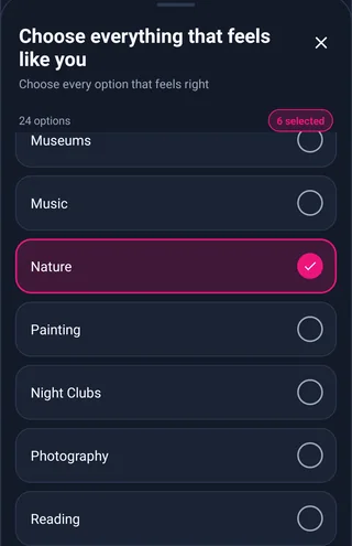 Música entre intereses Android — MyTransgenderCupid