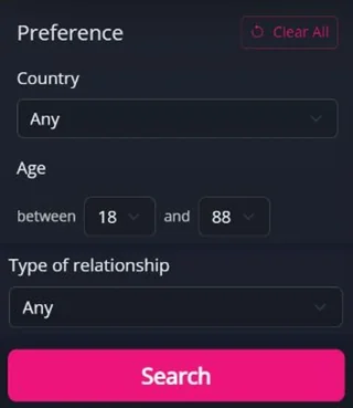 Website-Suchpräferenzen — MyTransgenderCupid